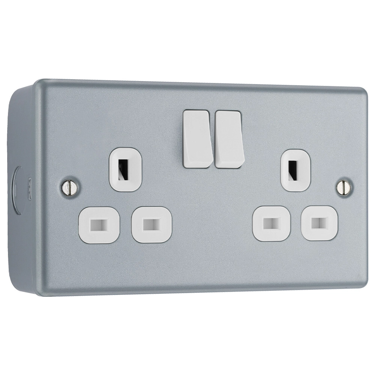 BG Electrical Metal Clad 13A 2-Gang DP Switched Plug Socket