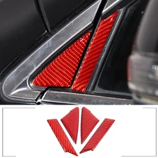 For 13-18 Subaru Forester Red Carbon Fiber A-pillar Triangle Cover Trim Sticker