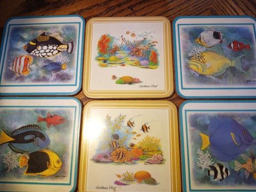 Posavasos del arrecife de coral marino de Pimpernel 6 piezas. - Imagen 1 de 10