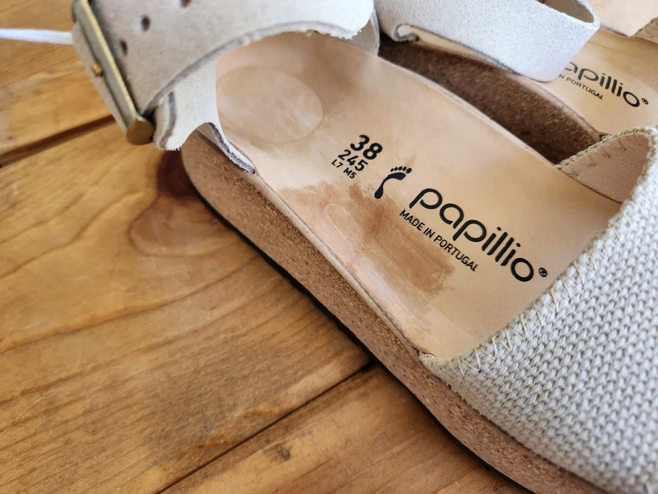 Papillio Womens Glenda Sandcastle Leather Platform Sandals 38 Narrow - Image 3 of 4