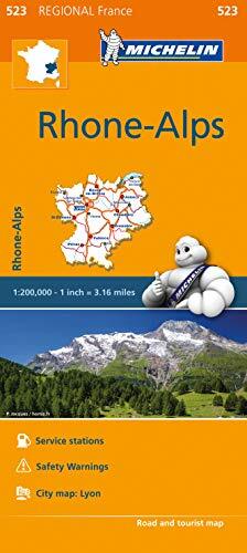 9782067209305 Rhone-Alps - Michelin Regional Map 523: Map [Lingua inglese] - Mic