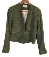 Sandro Paris Tweed Blazer Jacket Green White ...