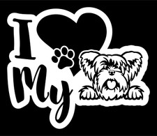 I Heart My Yorkshire Terrier Vinyl Decal Car Truck Window Wall Tablet Laptop