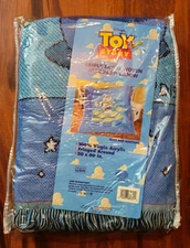 Vtg Toy Story Buzz Lightyear & Martians Disney Beacon Throw Blanket 50x60 NOS