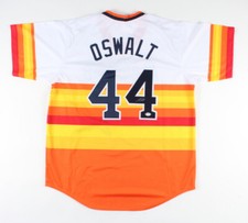 Roy Oswalt Signed Houston Astros Rainbow Throwback Jersey (PSA Hologram) 