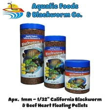 1mm California Blackworm & Beef Heart Floating Pellets. FREE Pellets & Wafers
