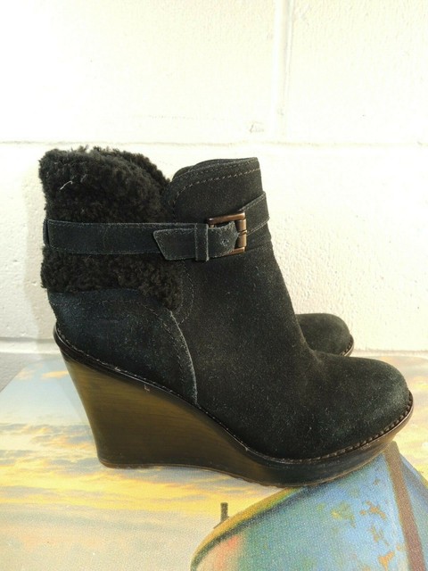 black boots wedge heel