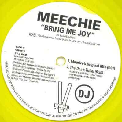 Meechie Bring Me Joy Vinyl Single 2 X 12inch Vibe Music