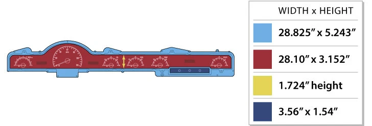 Kit de sistema de calibre analógico Dakota Digital 50 51 Mercury negro aleación rojo VHX-50M-K-R Foto 4 de 4