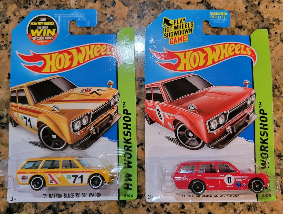 専用Hot Wheels '71 Datsun 510 Wagon 2台セット Hot Wheels Workshop '71 Datsun Bluebird 510 Wagon| Set of 2