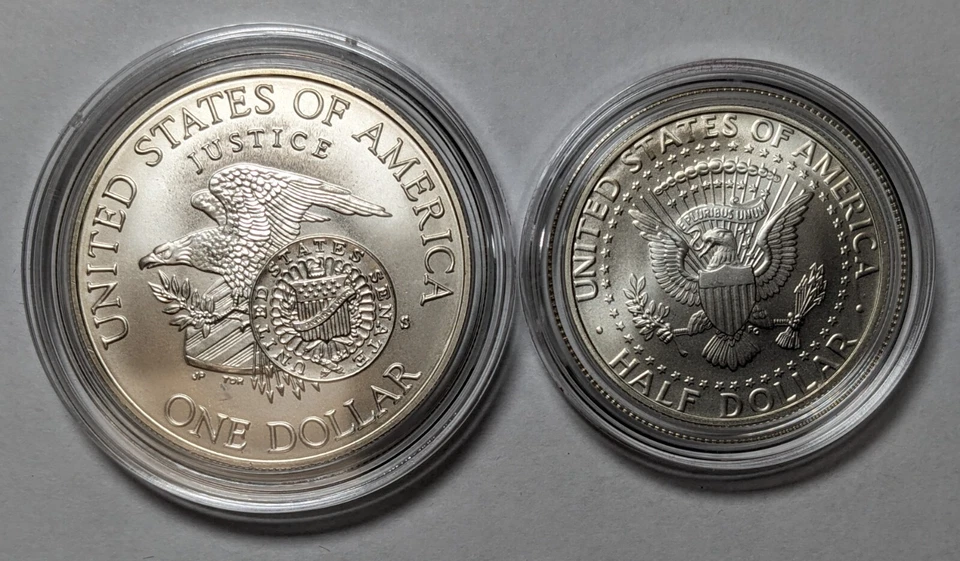 1998 S JFK and RFK Collector 2 Piece Silver Set - Image 2 of 4