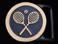 Tennis Racquets Rackets Brass Vintage Belt Buckle Valleau StudiosTech Ether