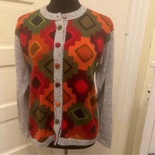 Baby Alpaca Peru Women s Cardigan Sweater Geometric Academia Quiet Luxury SOFT