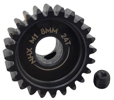 NHX RC MOD1 8mm Bore Hardened Steel 24T Pinion Gear Speed Run Drag Racing