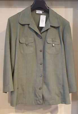 NEU Damen Blazer Jacke Gr 44 L 3/4 Arm grün Khaki Oliv Gina G  NP 49 