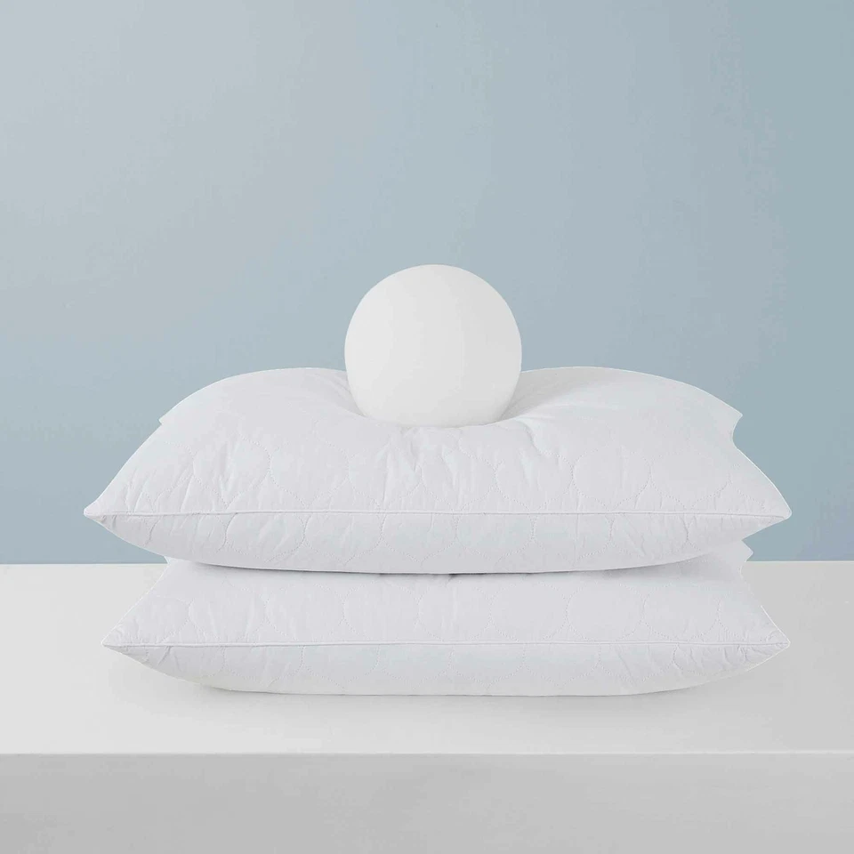 Paquete de 2 almohadas acolchadas para cama de plumón de ganso blanco almohada estándar tamaño king Foto 3 de 4