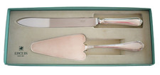 ERCUIS France *SULLY* SILVER PLATED 2 Piece Cake KNIFE & SERVER WEDDING SET