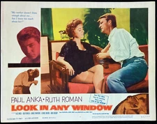 LOOK IN ANY WINDOW Original Movie Lobby Card Poster Paul Anka Leggy Ruth Roman