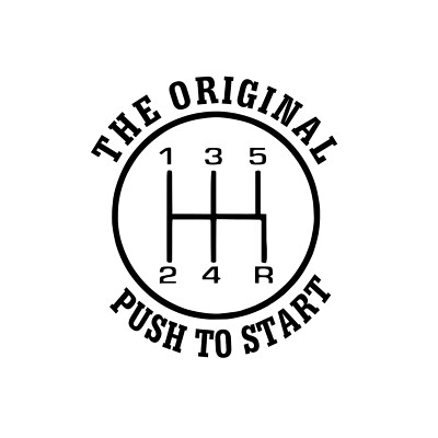 5 GEAR MANUAL PUSH TO START VINYL DECAL CAR WINDOW LAPTOP PHONE