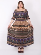 Women's Floral Print Stretchable Waist Half Sleeve Long Maxi Dress Assorted Lot