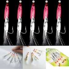 FEATHERS BASS COD LURE LURES SEA FISHING RIGS BOAT 5 PC STACKLE FADDISH MACKEREL