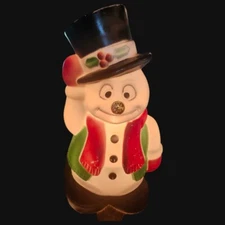 Vtg Christmas Blowmold Frosty the Snowman 18" General Foam Replaced Bulb Nose