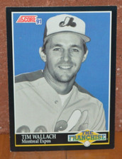 NICE PICTURE ON BASEBALL CARD MONTREAL EXPOS TIM WALLACH THE FRANCHISE SCORE 91