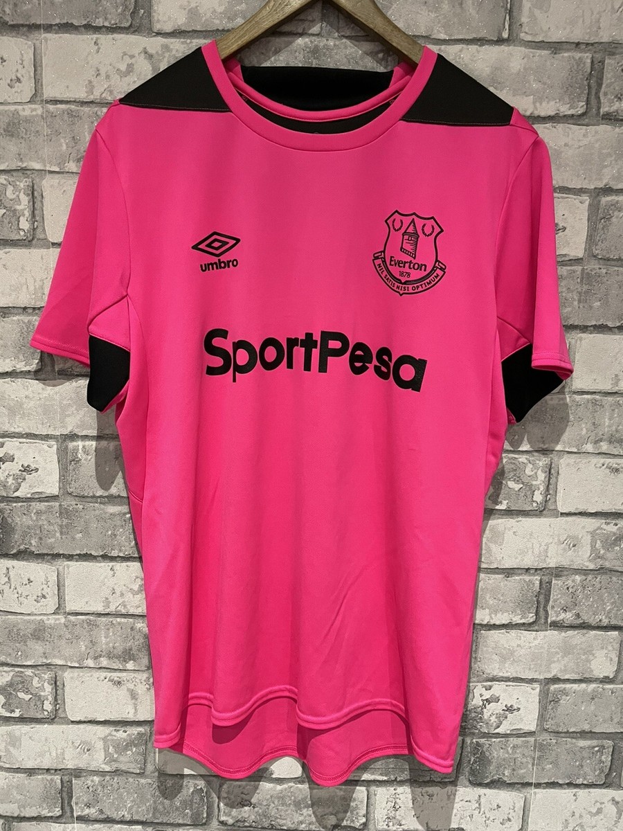 2017/18 EVERTON Umbro Warm Up Football Training Shirt (S) Hot Pink