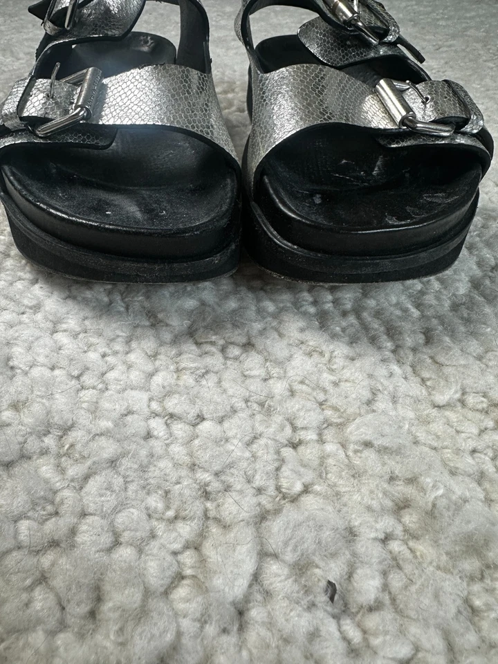 Sandalias Isabel Marant Ophie Plateadas Metálicas Plataforma Zapatos Talla 38 Foto 3 de 4
