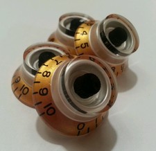 4 Guitar CTS Split shaft top hat volume/tone knobs. Gold/Black/Pearl White. JAT