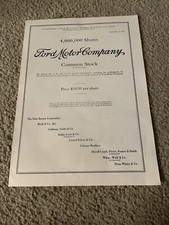 Vintage 1963 FORD MOTOR COMPANY COMMON STOCK CERTIFICATE SHARE OFFERING PRINT AD