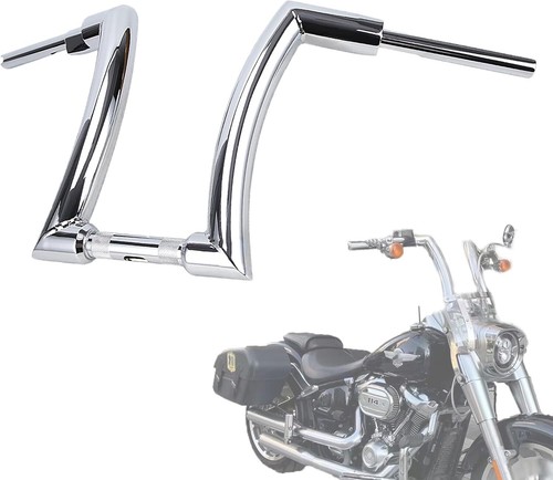 14" Rise Motorcycle Handlebar 2" Fat Ape Hanger Bar 1-1/4" Clamp for Harley Dyna