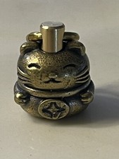 Good Luck Cat Maneki Neko Brass Charm, Pendant, Zipper Pull, Keychain Accessory