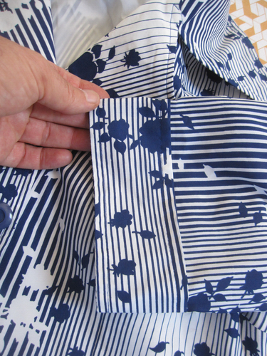 Robe Vintage motif à fleurs et géometrique 70'S été Femme Ancien dress - 44 - Picture 5 of 6