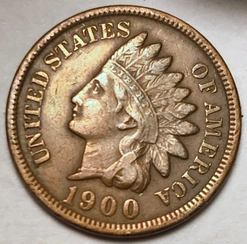 1900 Indian Head Cent Penny FULL LIBERTY VF / XF FREE SHIPPING