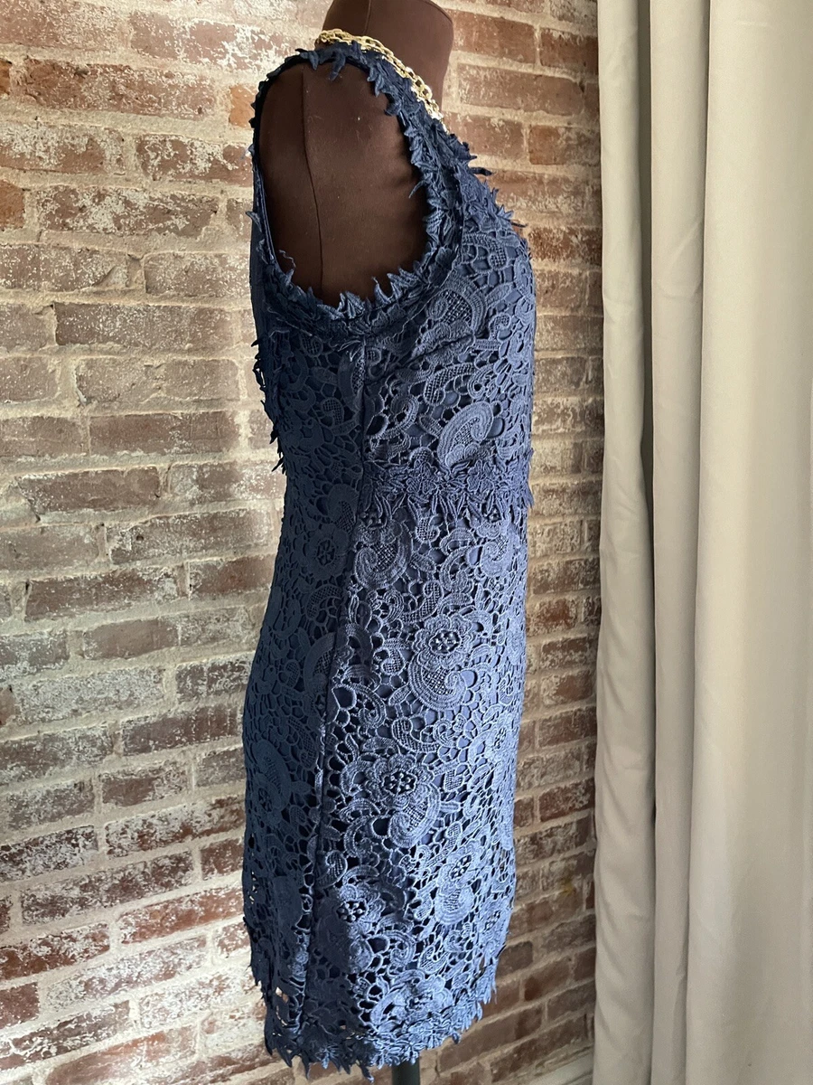 Blue lace cheap crochet dress