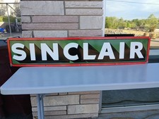 Vintage Rare Large Sinclair Gasoline 1-piece Porcelain Dealer Sign 5ft Long