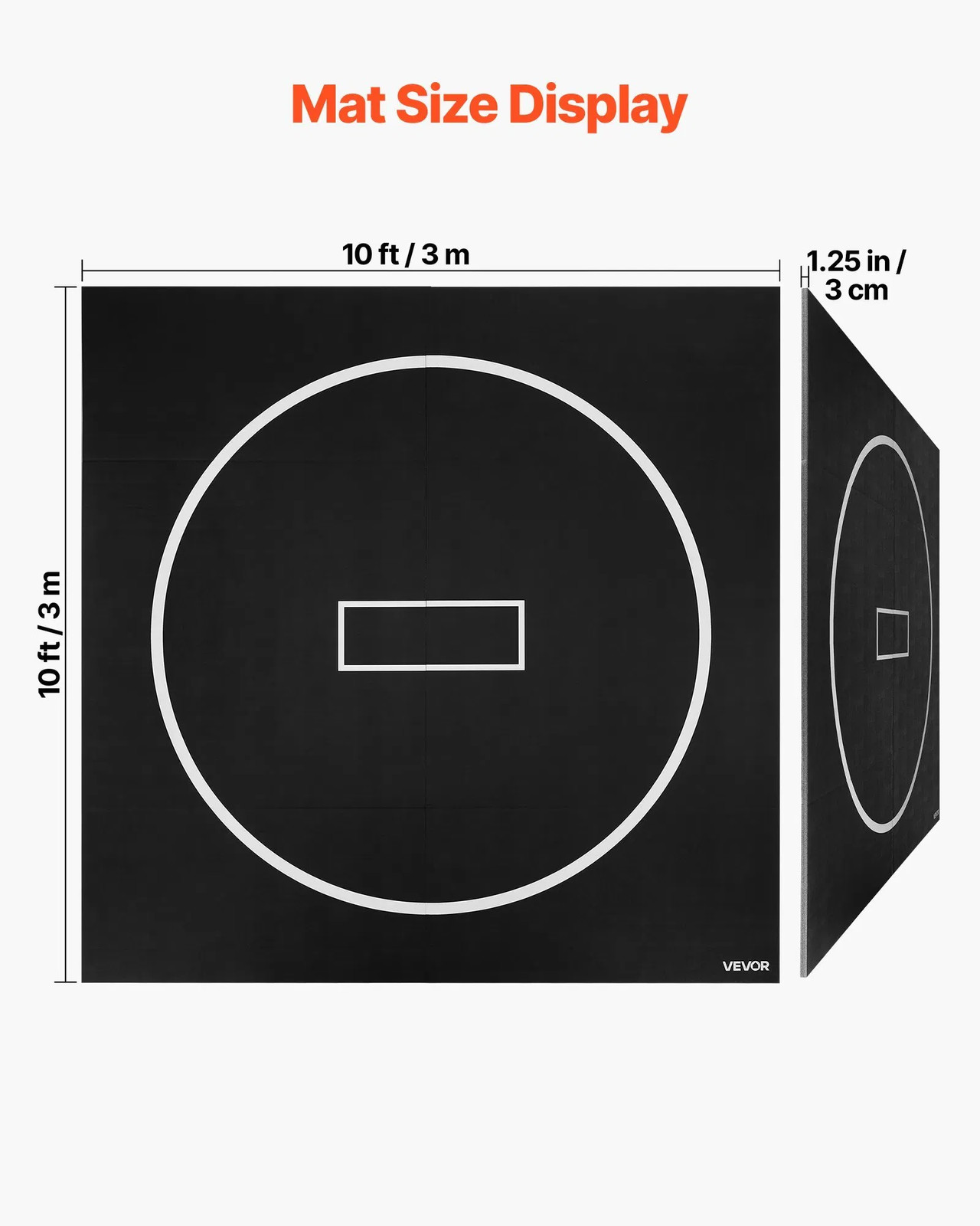10x10 ft Wrestling Mat, Martial Arts Thick Mat for Home Gym Workouts Exercise, W