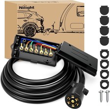 7Way Heavy Duty Trailer Plug 8 Ft Cable 7Pin Inline RV Wiring Connector