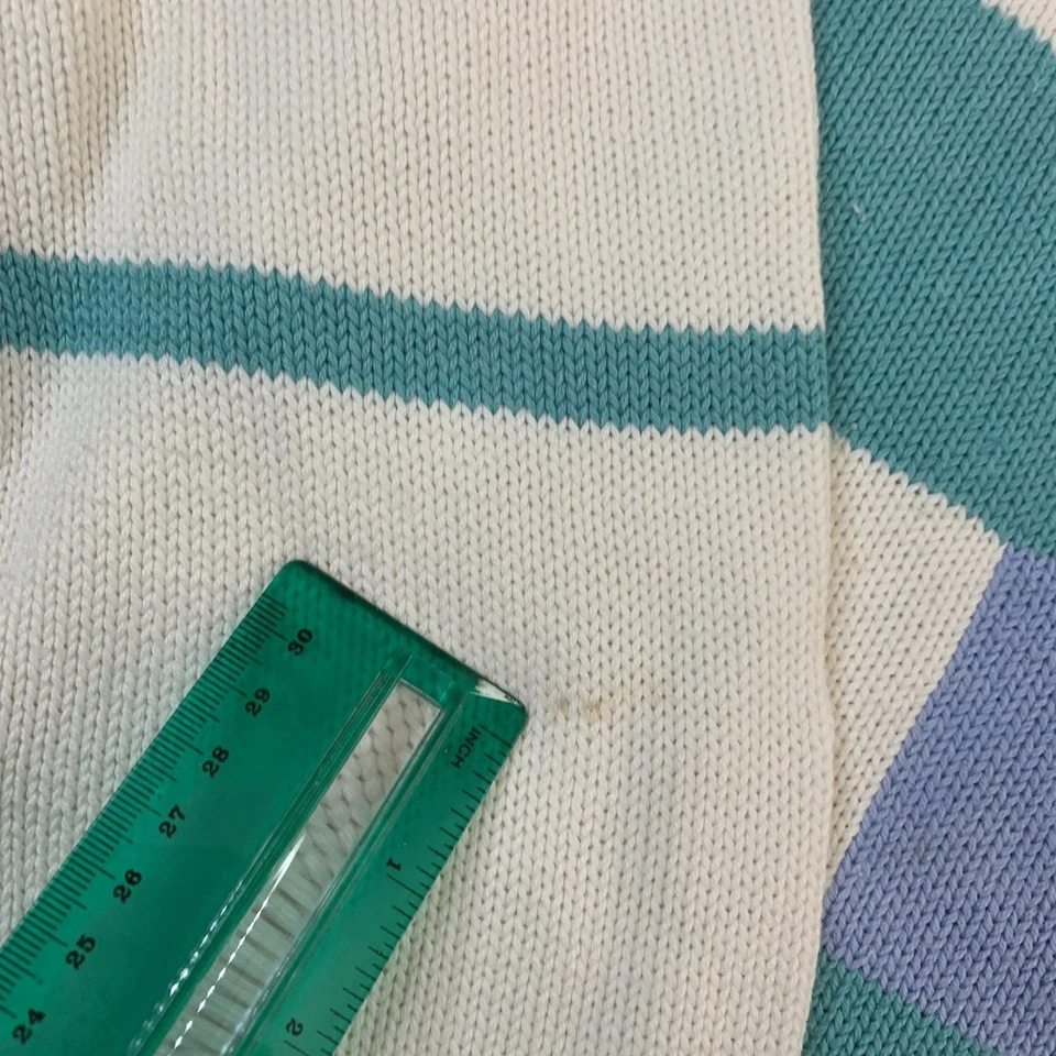 Izod Lacoste Vintage 80/90s Color Block Wool Blend CrewNeck Sweater Mens Size S - Image 4 of 4