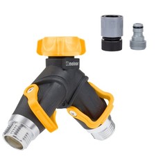 Melnor 65170amz 2 Way Lever Flow Through Valve Connector Bundle Yellow Black