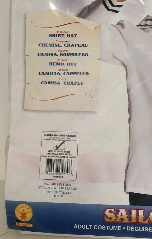 Camisa y sombrero Rubies Sailor para hombre talla única B0249 Foto 3 de 4