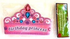BIRTHDAY PRINCESSS PARTY PAPER CROWNS PARTY FAVORS 30 COUNT NIP OOP RARE