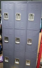 Metal Lockers L70.27xW18.5 9 Doors Dark Gray