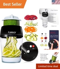 Dishwasher-Safe Vegetable Slicer & Spiral Cutter with Non-Slip Safety Guard