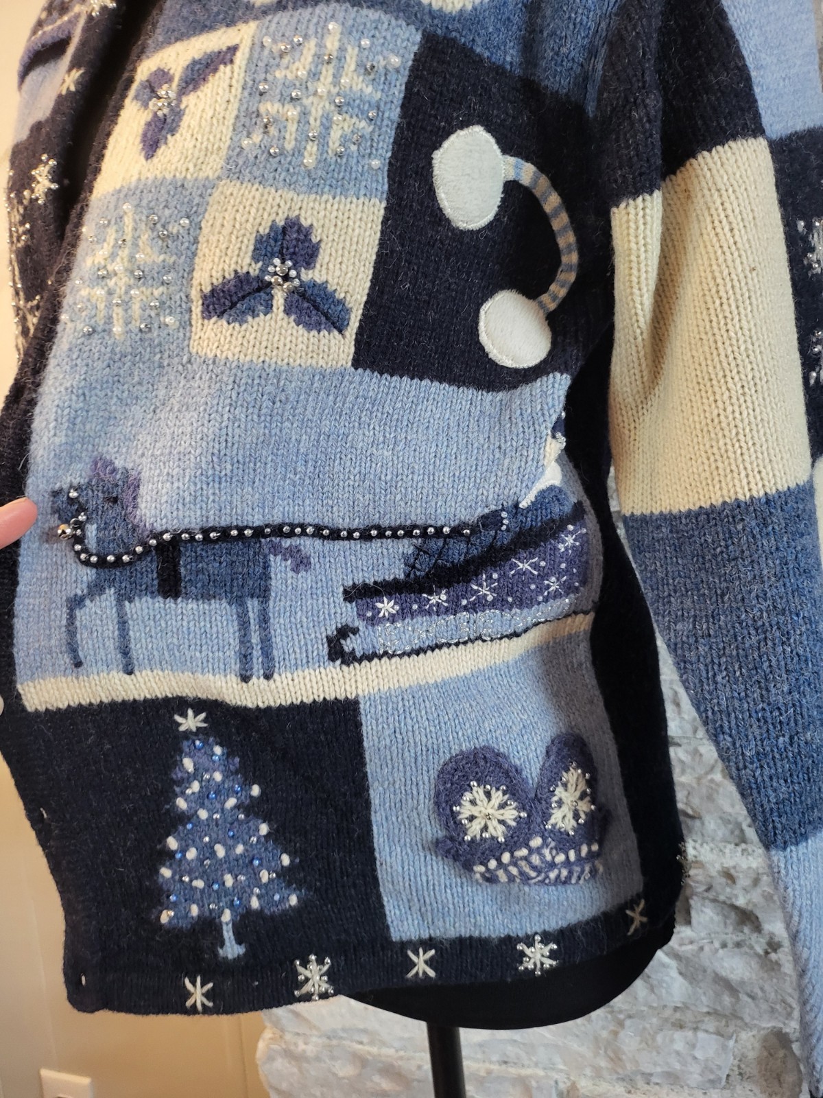 Vintage Talbots Patchwork Embroidered 100% Wool C… - image 7