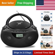 Portable CD Player Bluetooth Boombox with AM/FM Radio, USB, AUX-in, Headphone...