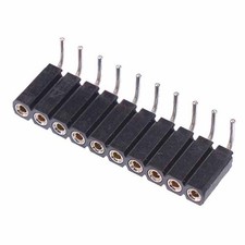 10 x 10 Pin SIL Turned pin Right Angle Socket Connector 2.54mm