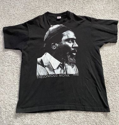 VTG 90s Thelonious Monk Jazz Pianist Black S to 5XL Tee Shirt VK345