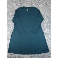 Wool& Eliza Swing Dress Women 1X Pine Merino Wool Blend Long Sleeve